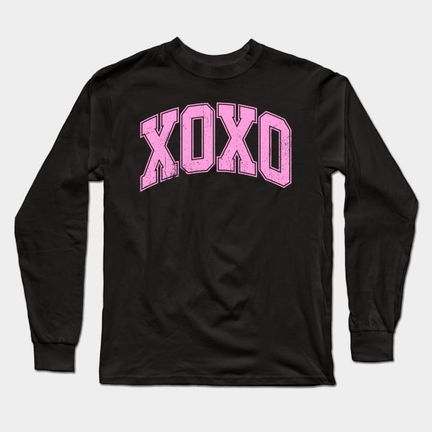 XOXO Varsity Letter Glamour Pink Long Sleeve T-Shirt by Hobbybox